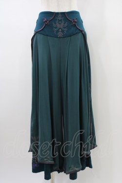 画像1: Ozz oneste / 和チャイナワイドパンツ  グリーン H-26-01-13-1012-OO-PA-KB-ZH