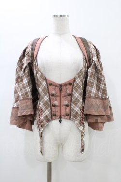 画像1: OZZ ANGELO / ローズハンティングケープ付きベスト  ピンク H-26-01-13-1014-OO-TO-KB-ZH