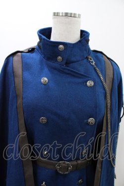 画像4: Ozz oneste / レイヤード風ケープコート  ブルー H-26-01-13-1015-OO-CO-KB-ZH