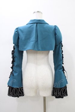 画像2: MARBLE / 編み上げボリュームフリルショートジャケット  青緑 H-26-01-13-1016-GO-JA-KB-ZH
