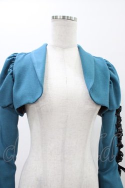 画像4: MARBLE / 編み上げボリュームフリルショートジャケット  青緑 H-26-01-13-1016-GO-JA-KB-ZH