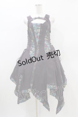 画像1: Ozz oneste / ジャガード切替ベストワンピース  パープル H-26-01-13-1019-OO-OP-KB-ZH