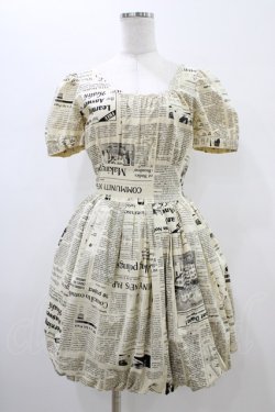 画像1: pays des fees  / 新聞紙バルーンワンピース 7号 アイボリー H-26-01-13-1025-PU-OP-KB-ZH