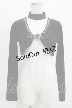 画像1: Ank Rouge / チョーカー付きハートベルトカーデ M ブラック H-26-01-13-053-CA-TO-NS-ZH