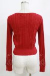 画像3: Ank Rouge / 透かし編みVネックカーディガン M レッド H-26-01-13-054-CA-TO-NS-ZH (3)