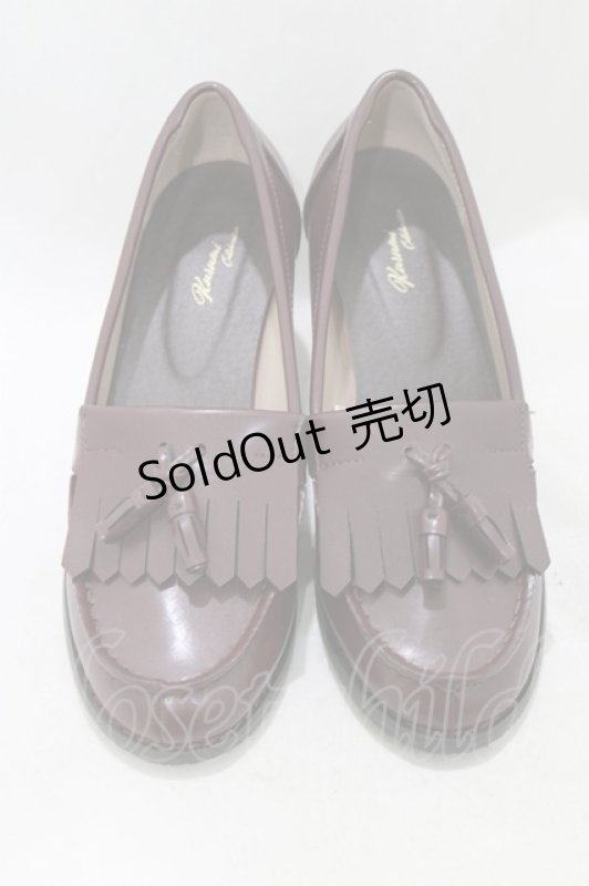 画像1: Kurumi Collaboration / ローファーパンプス L ボルドー H-26-01-13-076-GO-SH-NS-ZH (1)