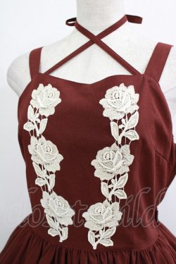 画像4: Innocent World / ツインローズジャンパースカート L ボルドー H-26-01-13-006-IW-OP-NS-ZH