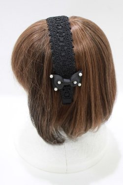 画像2: m petit by misako / リボンパールレースカチューシャ  ブラック H-26-01-13-082-LO-AC-NS-ZH