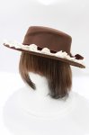 画像1: axes femme / カメオリボン付きカンカン帽  ブラウン H-26-01-13-083-AX-AC-NS-ZH (1)