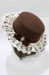 画像3: axes femme / カメオリボン付きカンカン帽  ブラウン H-26-01-13-083-AX-AC-NS-ZH (3)