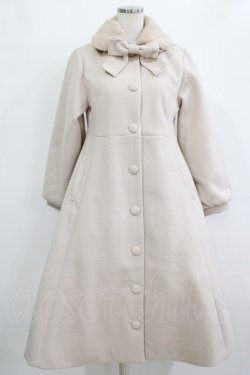 画像1: m petit by misako / AM*リボンコート S アイボリー H-26-01-13-010-LO-CO-NS-ZH