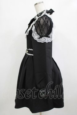 画像2: DearMyLove / 袖レース切替ヨークフリルワンピース M ブラック H-26-01-13-013-EL-OP-NS-ZH