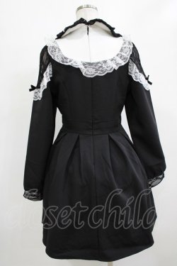 画像3: DearMyLove / 袖レース切替ヨークフリルワンピース M ブラック H-26-01-13-013-EL-OP-NS-ZH