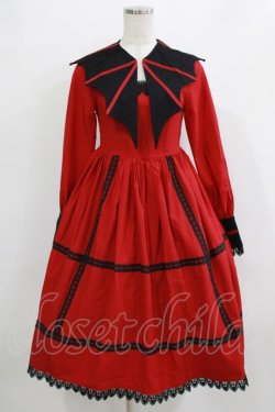 画像1: SOUFFLESONG（海外ロリータブランド） / 付け襟付きワンピース S レッド H-26-01-13-002-EL-OP-NS-ZH