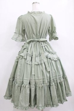 画像3: Chalmiere / フリルロングワンピース M グリーン H-26-01-13-018-PU-OP-NS-ZH