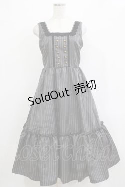 画像1: m petit by misako / TT*AOKストライプジャンパースカート M グレー H-26-01-13-020-LO-OP-NS-ZH