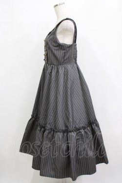 画像2: m petit by misako / TT*AOKストライプジャンパースカート M グレー H-26-01-13-020-LO-OP-NS-ZH