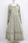 FLC / 星名桜子/2WAY花柄フリルワンピース M グリーン H-26-01-13-021-LO-OP-NS-ZH