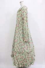 画像2: FLC / 星名桜子/2WAY花柄フリルワンピース M グリーン H-26-01-13-021-LO-OP-NS-ZH (2)