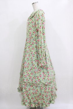 画像2: FLC / 星名桜子/2WAY花柄フリルワンピース M グリーン H-26-01-13-021-LO-OP-NS-ZH