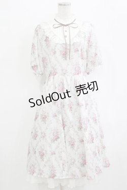 画像1: axes femme / アイビーローズ柄ワンピース M オフ H-26-01-13-022-AX-OP-NS-ZH