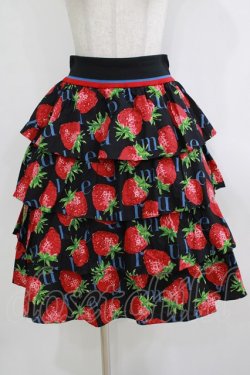 画像1: Jane Marple / Strawberry Meets Logoダンドールスカート  ブラック H-26-01-14-027-JM-SK-KB-ZH