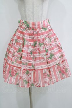 画像1: Jane Marple / ローズストライプのスカート M ピンク H-26-01-14-028-JM-SK-KB-ZH