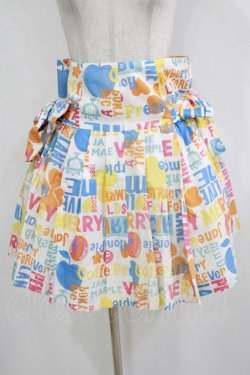 画像1: Jane Marple / ブリティッシュロゴサイドリボンスカート M ブルー×オレンジ H-26-01-14-034-JM-SK-KB-ZH