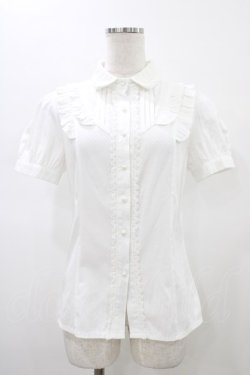 画像1: Blue rouge / フリルブラウス Free ホワイト H-26-01-14-1044-CA-TO-NS-ZH