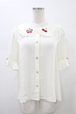 画像1: axes femme Kawaii / クマパフェ刺繍ブラウス M アイボリー H-26-01-14-1049-AX-BL-NS-ZH