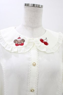 画像3: axes femme Kawaii / クマパフェ刺繍ブラウス M アイボリー H-26-01-14-1049-AX-BL-NS-ZH