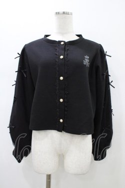 画像1: m petit by misako / NINA'S/袖チュールカーディガン M ブラック H-26-01-14-1057-LO-TO-NS-ZH