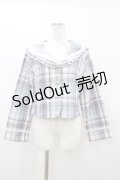 virally / 星名桜子 チェックフリルジャケット M ブルー H-26-01-14-1061-0-JA-NS-ZH