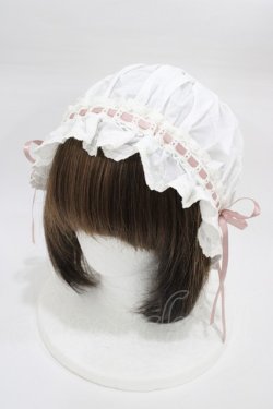 画像1: Kurumi Collaboration / CLK＊フリルキャップ  オフ/ピンク H-26-01-14-1007-0-AC-NS-ZH