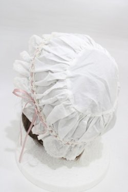 画像2: Kurumi Collaboration / CLK＊フリルキャップ  オフ/ピンク H-26-01-14-1007-0-AC-NS-ZH