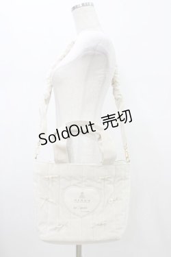 画像1: m petit by misako / NINA'Sコラボベロアリボン2wayバッグ  オフ H-26-01-14-1014-LO-BG-NS-ZH