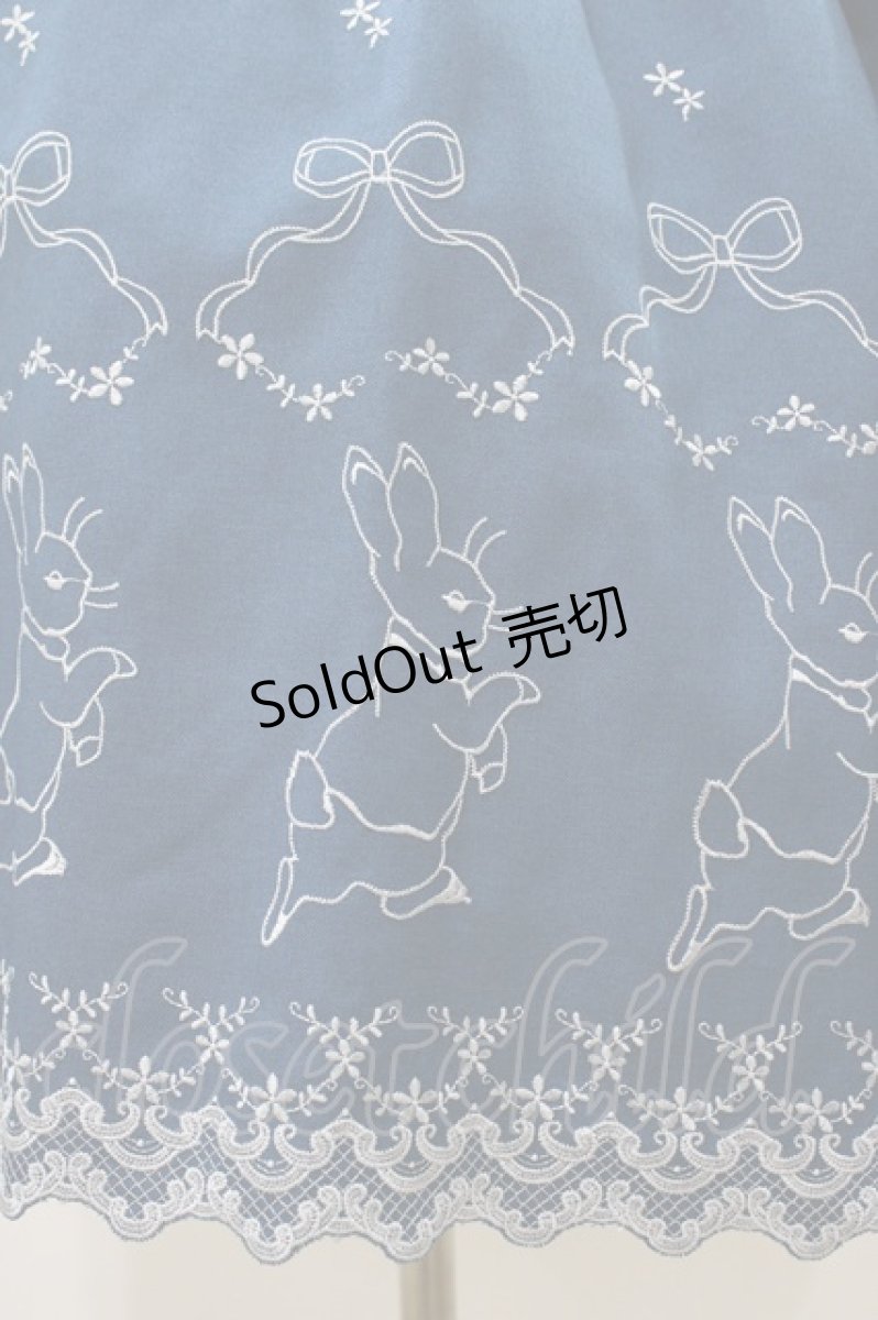 画像5: Innocent World / ピーターラビット  刺繍ワンピース M ブルー/サックス H-26-01-14-1019-IW-OP-NS-ZH (5)