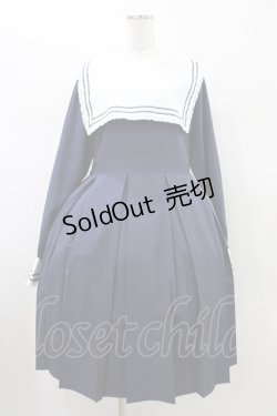 画像1: FLC / MINA*CBプリーツワンピース 3L ネイビー H-26-01-14-1022-0-OP-NS-ZH