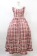 画像1: FLC / 皆方由衣コラボ/チェックフリルジャンパースカート L レッド H-26-01-14-1029-0-OP-NS-ZH (1)