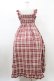 画像2: FLC / 皆方由衣コラボ/チェックフリルジャンパースカート L レッド H-26-01-14-1029-0-OP-NS-ZH (2)
