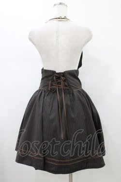 画像2: Blue rouge / ストライプ襟付きジャンパースカート Free ブラウン H-26-01-14-1030-CA-OP-NS-ZH