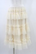 FLC / 星名桜子 チュールスカート L アイボリー H-26-01-14-1035-0-SK-NS-ZH