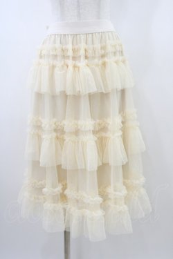 画像1: FLC / 星名桜子 チュールスカート L アイボリー H-26-01-14-1035-0-SK-NS-ZH