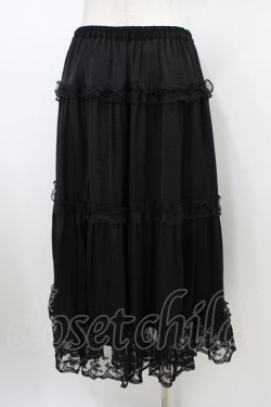 画像2: m petit by misako / サテンキリカエペチスカート L ブラック H-26-01-14-1036-LO-SK-NS-ZH