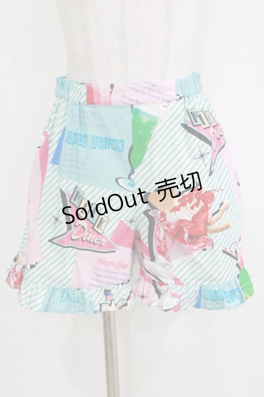 画像1: MILK / MILK Sweetsキュロット  ポップダイナー（サックスストライプ） H-26-01-14-048-ML-PA-KB-ZH (1)