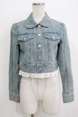 画像1: Shirley Temple / レース付デニムジャケット 160 ブルー H-26-01-14-051-ET-JA-KB-ZH
