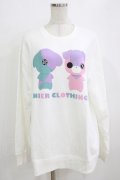 NieR CLOTHING / プリントSWEAT  2XL 白 H-26-01-14-057-PU-TO-KB-ZH
