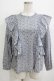 画像1: Jane Marple Dans Le Salon / Noon shoulder frill blouse  blue grey H-26-01-14-062-JM-BL-KB-ZH (1)