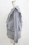 画像2: Jane Marple Dans Le Salon / Noon shoulder frill blouse  blue grey H-26-01-14-062-JM-BL-KB-ZH (2)