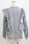 画像3: Jane Marple Dans Le Salon / Noon shoulder frill blouse  blue grey H-26-01-14-062-JM-BL-KB-ZH (3)